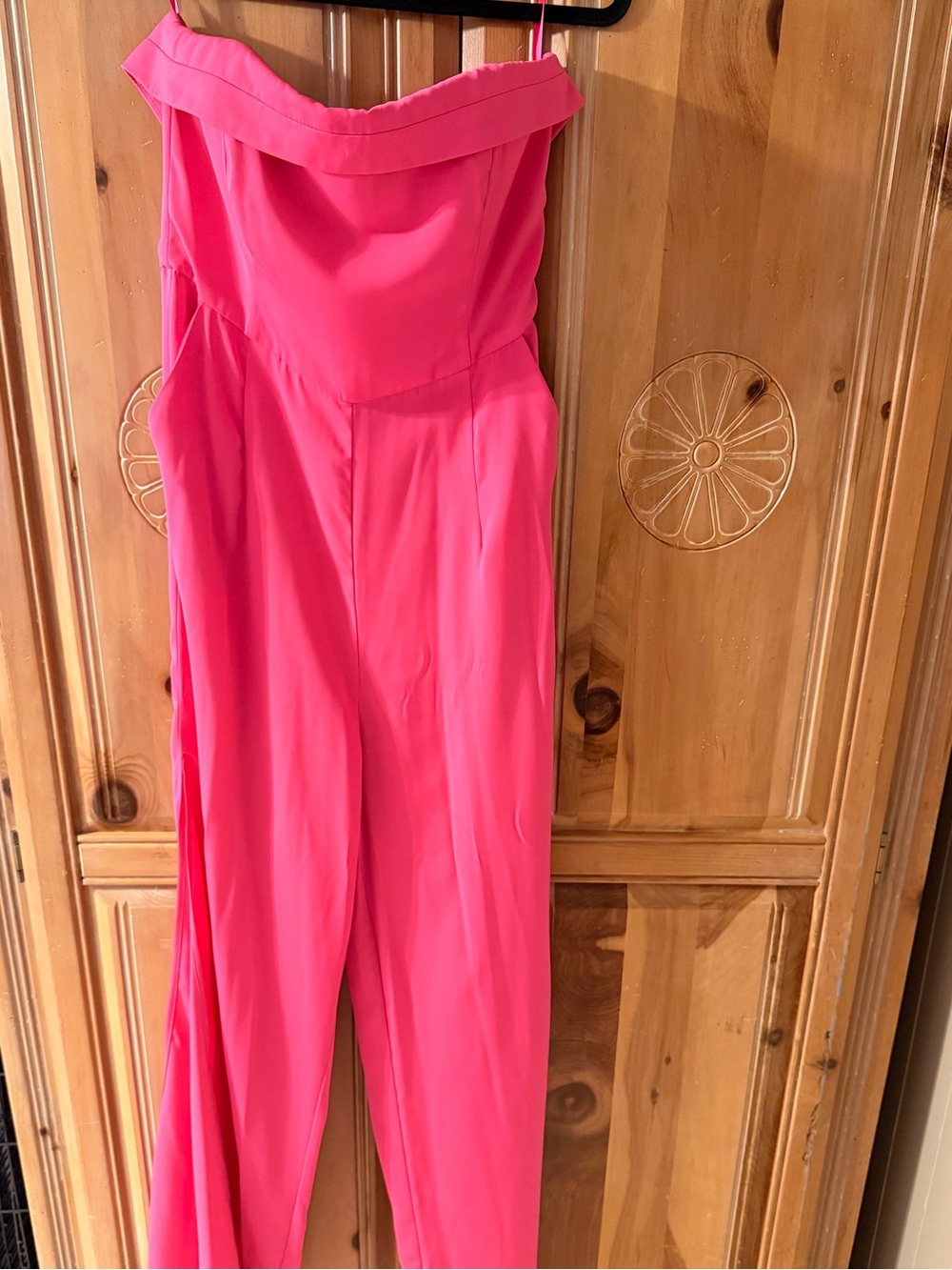 Petal & Pup Strapless Hot Pink Wide-Leg Jumpsuit